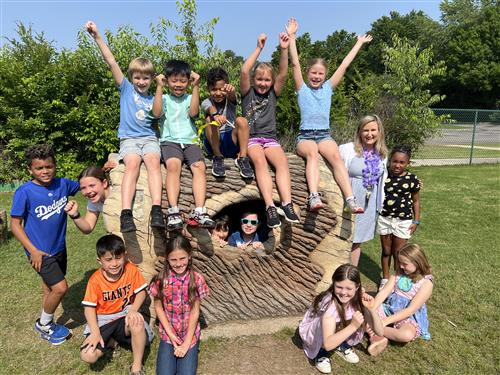 class on playground Rainbow Elementary